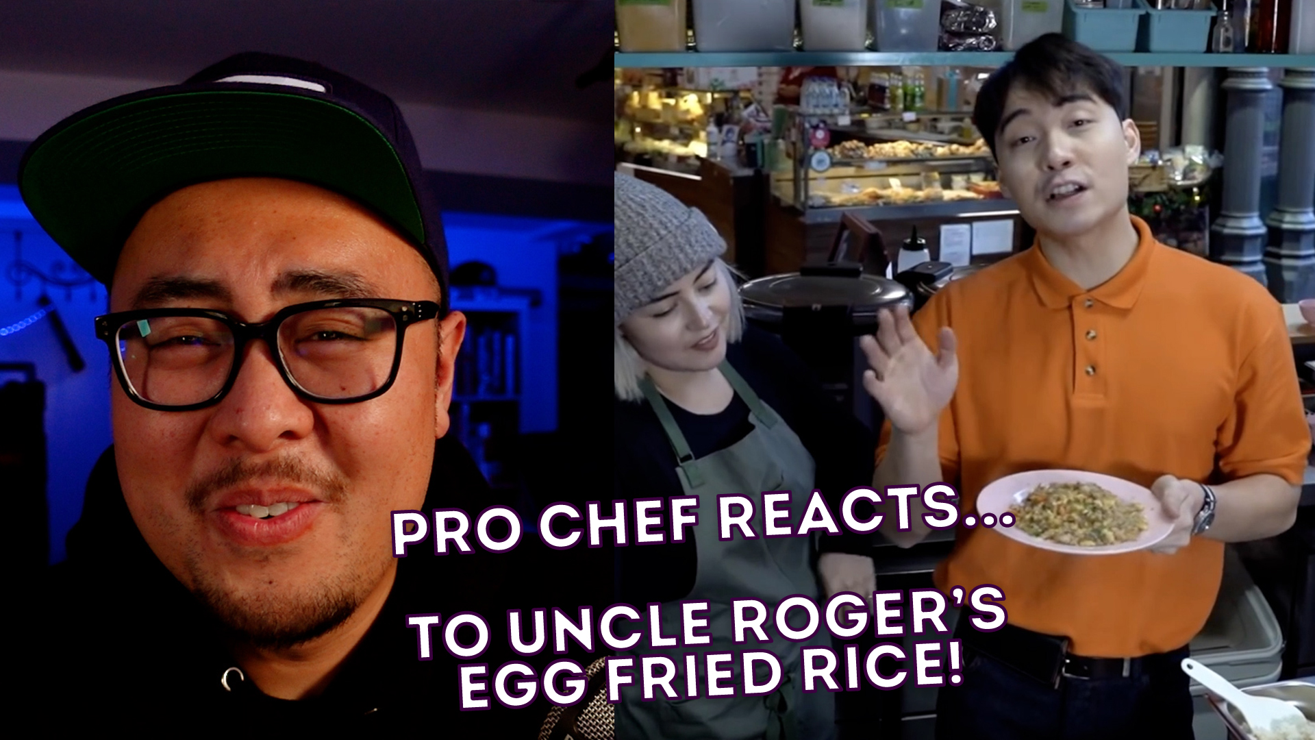 How does Uncle Roger make egg fried rice?